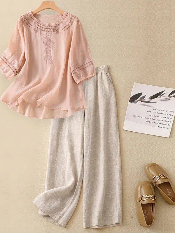 Luxe katoenen linnen set dames - Linen Shirt Breathable recensie en prijs