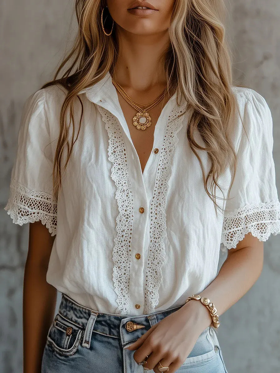 Elegante damesoverhemden Casua - Linen Shirt Breathable recensie en prijs